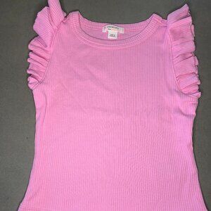Crewcuts Girls Pink Ribbed Ruffle Sleeve Tank Top Size XS (4/5)